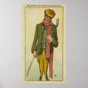 Golfer die een ramp had op de links poster