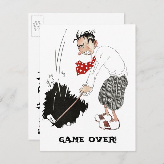  Golfer die Golf speelt, bespaar de Datum! Aankondigingskaart (Voorkant / Achterkant)