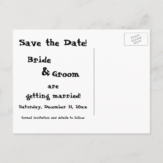 Golfer die Golf speelt, bespaar de Datum! Aankondigingskaart (Achterkant)