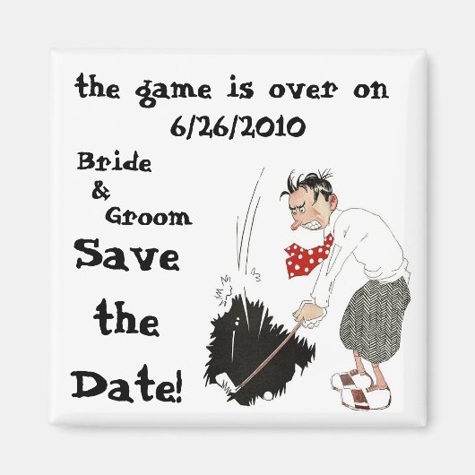 Golfer die Golf speelt, bespaar de Datum! Magneet (Voorkant)