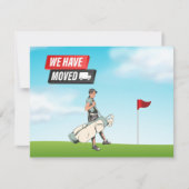 Golfer die we hebben bewogen met golfer op golfvla aankondiging (Voorkant)