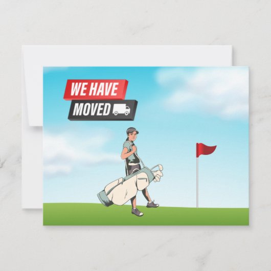 Golfer die we hebben bewogen met golfer op golfvla aankondiging (Voorkant)
