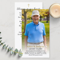 Golfer Eenvoudige Foto Begrafenis Gebed Kaart