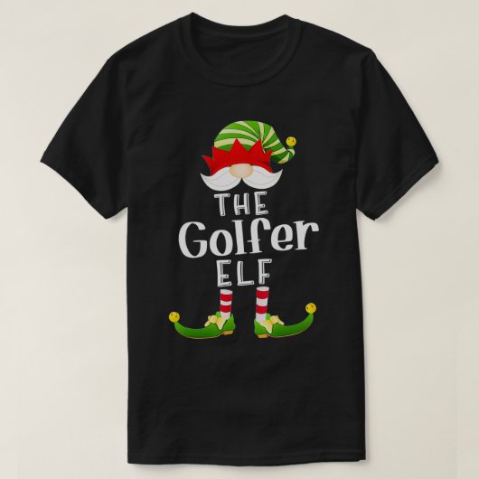Golfer Elf Group Kerstmis Funny Pajama Partij T-shirt (Design voorkant)