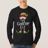Golfer Elf Group Kerstmis Pajama T-shirt (Voorkant)