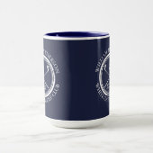 Golfer en clubnaam datum Navy Blue Mok (Midden)