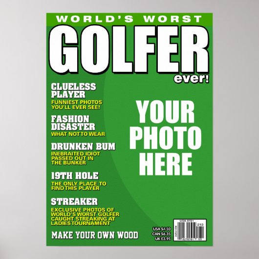 Golfer Fake Magazine Hoesje Poster (Voorkant)