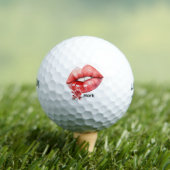 Golfer Fijne Valentijnsdag met grote lippen Golfballen (Insitu Shirt)