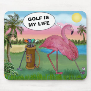 Golfer Flamingo - Golf is mijn leven Muismat