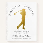 Golfer Forever in Our Hearts Uitvaart Gastenboek Notitieboek (Voorkant)