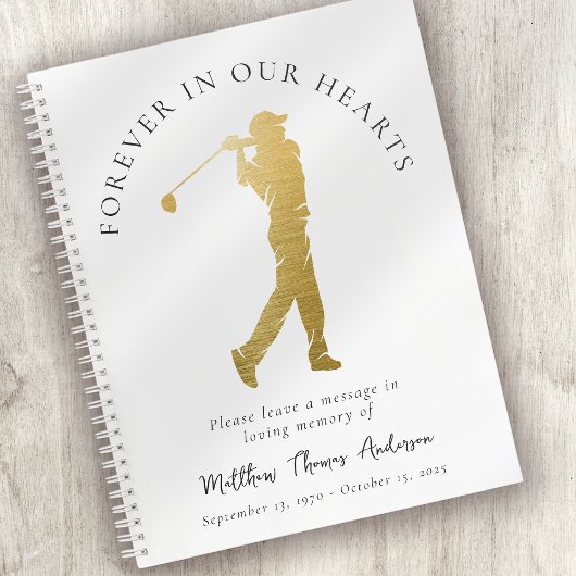 Golfer Forever in Our Hearts Uitvaart Gastenboek Notitieboek