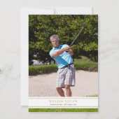 Golfer Foto Herdenkingsviering Funeral Kaart (Achterkant)