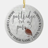 Golfer Foto Kerst Golf Gift Partridge Keramisch Ornament (Voorkant)