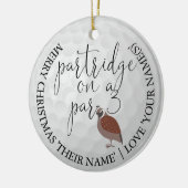 Golfer Foto Kerst Golf Gift Partridge Keramisch Ornament (Links)