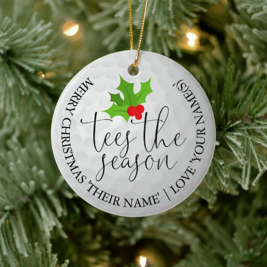 Golfer Foto Kerstmis Golf Cadeau Tees Het Seizoen Keramisch Ornament (Boom)