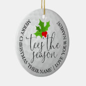 Golfer Foto Kerstmis Golf Cadeau Tees Het Seizoen Keramisch Ornament (Rechts)