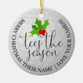 Golfer Foto Kerstmis Golf Cadeau Tees Het Seizoen Keramisch Ornament (Voorkant)