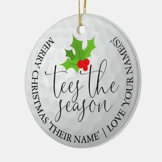 Golfer Foto Kerstmis Golf Cadeau Tees Het Seizoen  Keramisch Ornament (Links)