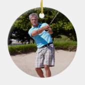 Golfer Foto Kerstmis Golf Cadeau Tees Het Seizoen Keramisch Ornament (Achterkant)