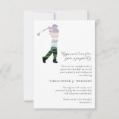 Golfer Foto Sympathy Begrafenismonument Bedankkaart (Voorkant)