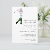 Golfer Foto Sympathy Begrafenismonument Bedankkaart (Staand voorkant)