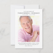 Golfer Foto Sympathy Begrafenismonument Bedankkaart (Achterkant)