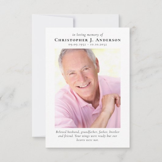 Golfer Foto Sympathy Begrafenismonument Bedankkaart (Achterkant)