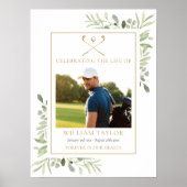Golfer Funeral Herdenkingsfeest Foto Poster (Voorkant)