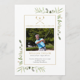 Golfer Funeral Memorial Order Of Service Programmakaart