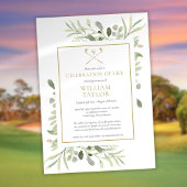 Golfer Funeralie Levensviering Groene Decoratie Kaart