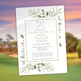 Golfer Funeralie Levensviering Groene decoratie Kaart