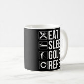 Golfer Funny Gift Eat Sleep Golf Herhalen Koffiemok (Voorkant rechts)