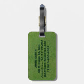 GOLFER FUNNY GIFTS, GOLF DIE GROENE FUN PERSONEEL BAGAGELABEL (Achterkant verticaal)