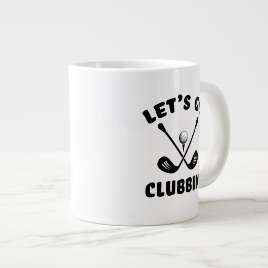 Golfer Funny Golf Club Humor Modern Sports Black Grote Koffiekop (Voorkant rechts)