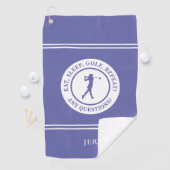 Golfer Funny Modern Monogrammed voor haar Golfhanddoek (Insitu)