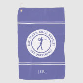 Golfer Funny Modern Monogrammed voor haar Golfhanddoek (Voorkant)