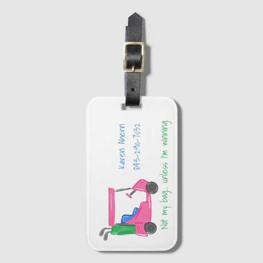 Golfer Funny Preppy Golf Cart Custom Bagagelabel (Voorkant (verticaal))