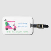 Golfer Funny Preppy Golf Cart Custom  Bagagelabel (Voorkant (horizontaal))