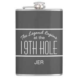 Golfer Funny Sports Pro Classic Monogram Game Grey Heupfles