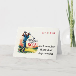 Golfer Funny Verjaardag wenst Golf grap Bedankkaart
