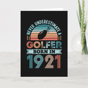 Golfer geboren in 1922 Golfing 100th Birthday Gift Kaart