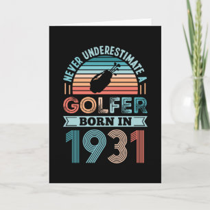 Golfer geboren in 1931 Golfing 90th Birthday Gift  Kaart