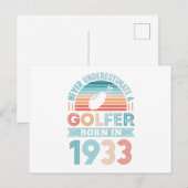 Golfer geboren in 1933 Golfen 90ste verjaardag cad Briefkaart (Voorkant / Achterkant)