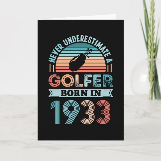 Golfer geboren in 1933 Golfing 90th Birthday Gift  Kaart (Voorkant)