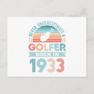 Golfer geboren in 1933 Golven 90e verjaardagscadea Briefkaart