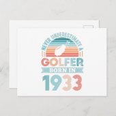 Golfer geboren in 1933 Golven 90ste verjaardagscad Briefkaart (Voorkant / Achterkant)