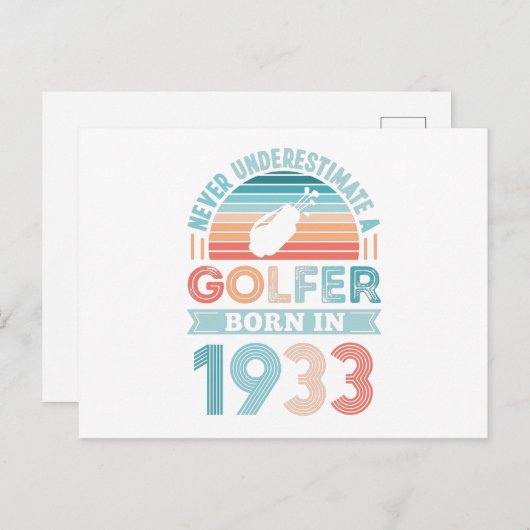 Golfer geboren in 1933 Golven 90ste verjaardagscad Briefkaart (Voorkant / Achterkant)