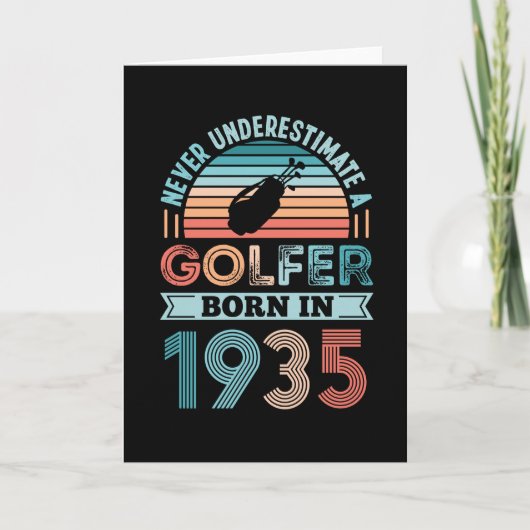 Golfer geboren in 1935 Golfing 90th Birthday Gift  Kaart (Voorkant)