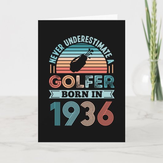 Golfer geboren in 1936 Golfing 90th Birthday Gift  Kaart (Voorkant)