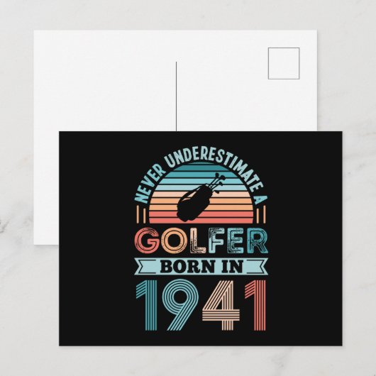 Golfer geboren in 1941 Golfen 80ste verjaardag cad Briefkaart (Voorkant / Achterkant)